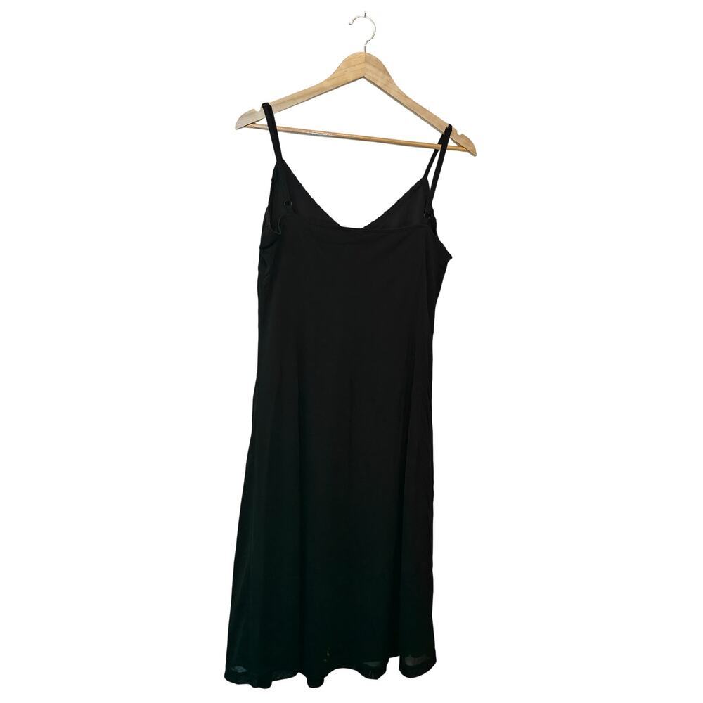 Esprit Black Lace Trim Slip Dress Midi Spaghetti Strap - Picture 4 of 6